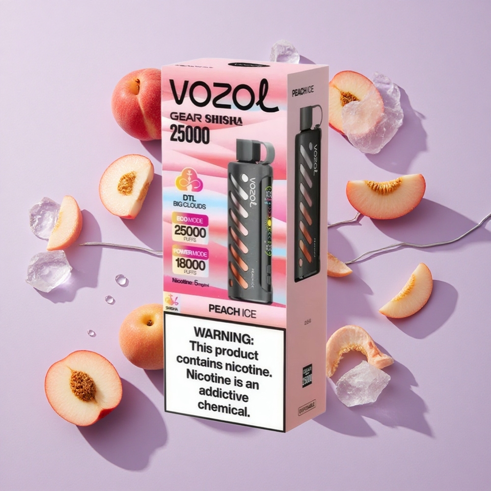 Barackjég VOZOL Gear Shisha 25000 Puffs eldobható e-cigaretta, 30 ízletes íz, 1000mAh akkumulátor