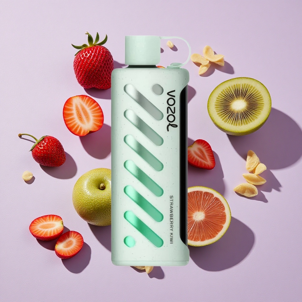 Eper-Kiwi VOZOL Gear Shisha 25000 Puffos eldobható e-cigaretta, 30 finom íz, Okos Chip: S.i.L.C Tech