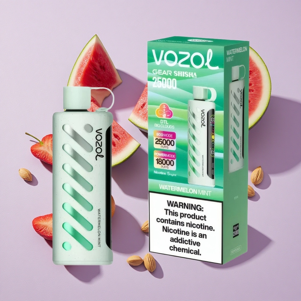 Görögdinnye Menta VOZOL Gear Shisha 25000 Puffs eldobható e-cigaretta, 1000mAh, 5mg/ml nikotin