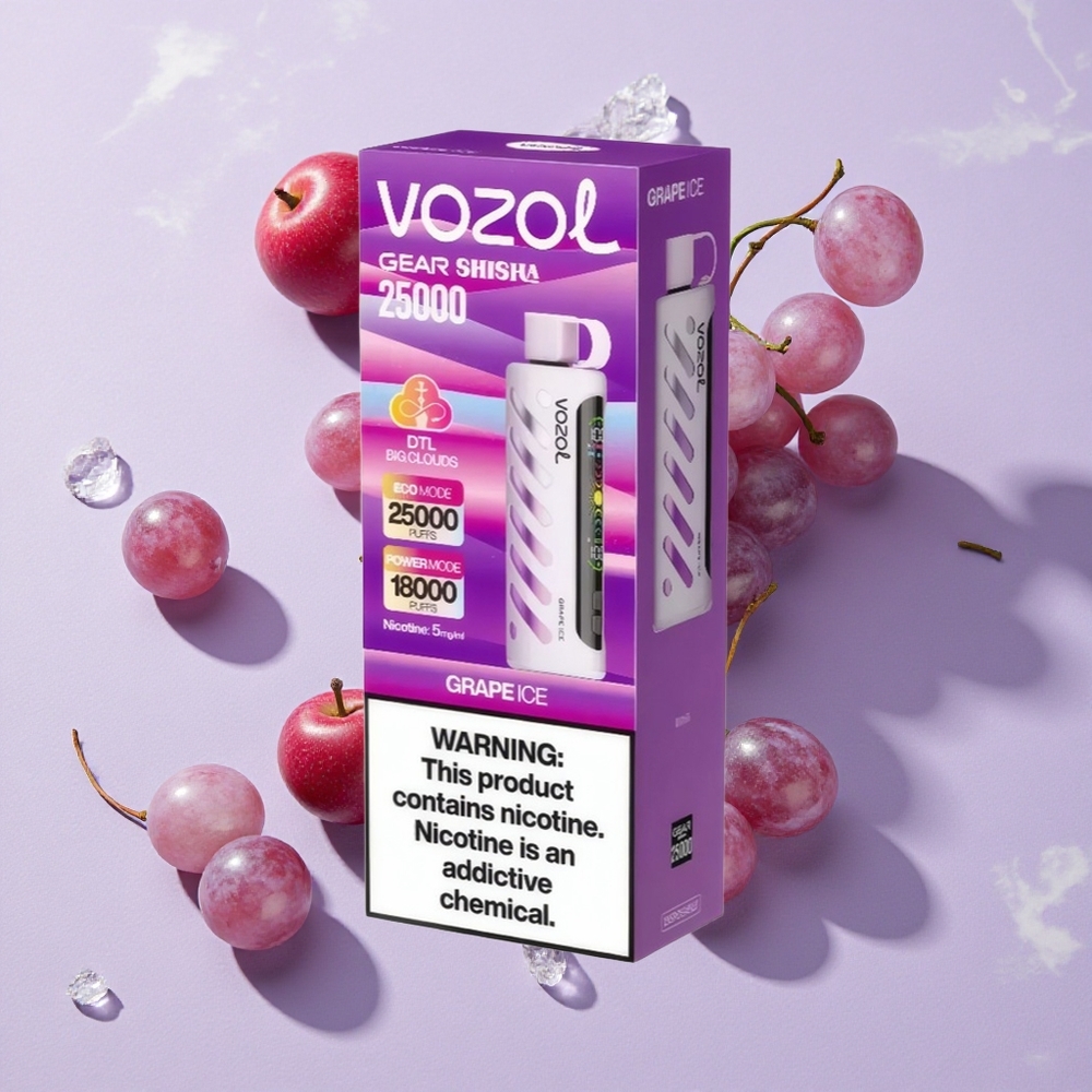 Jégborostyán VOZOL Gear Shisha 25000 Puffs Eldobható E-cigaretta 1000mAh Akku 5mg/ml Nikotin