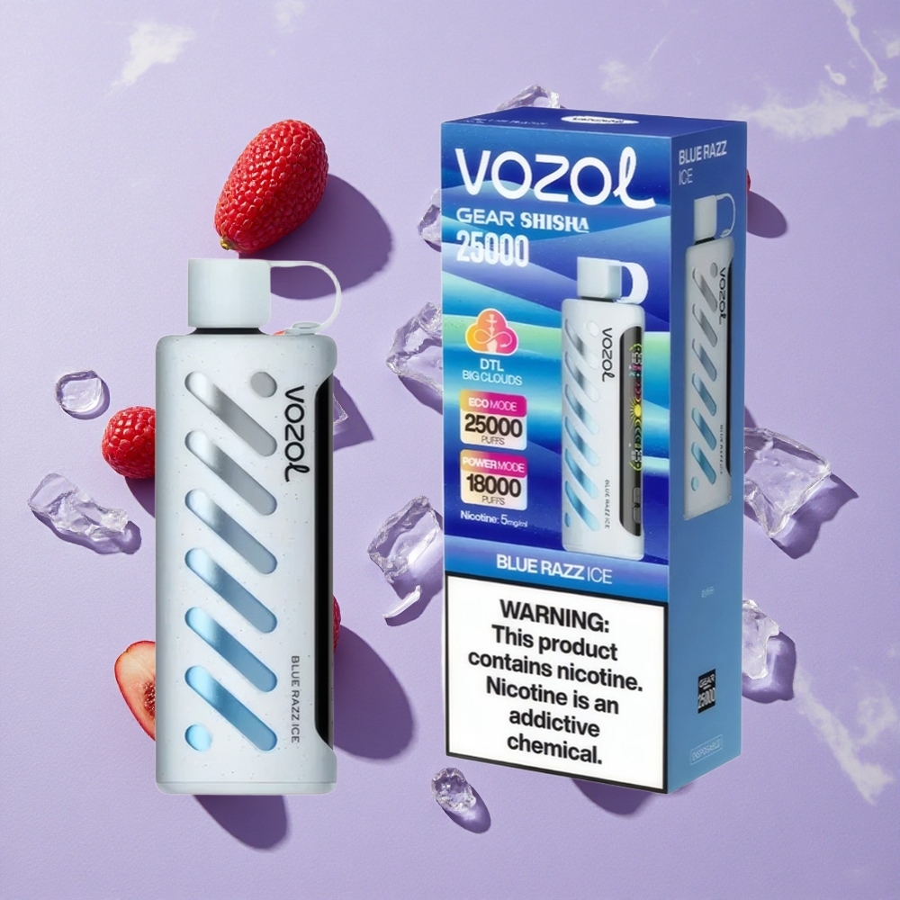 Kék Ribizli Jég ízkombináció VOZOL Gear Shisha 25000 Puffs Smart Chip: S.i.L.C Tech, Módok: Duális Hálós Duális Módok