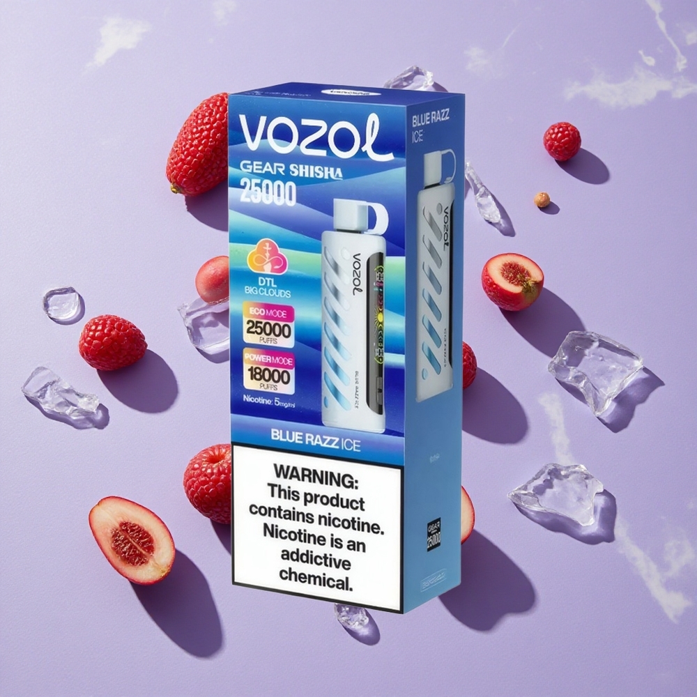 Kék Ribizli Jég ízkombináció VOZOL Gear Shisha 25000 Puffs Smart Chip: S.i.L.C Tech, Módok: Duális Hálós Duális Módok