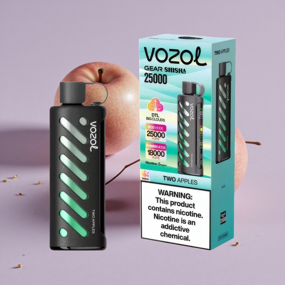 Két Alma VOZOL Gear Shisha 25000 Puffs Eldobható E-cigaretta 1000mAh, 5mg/ml Nikotin