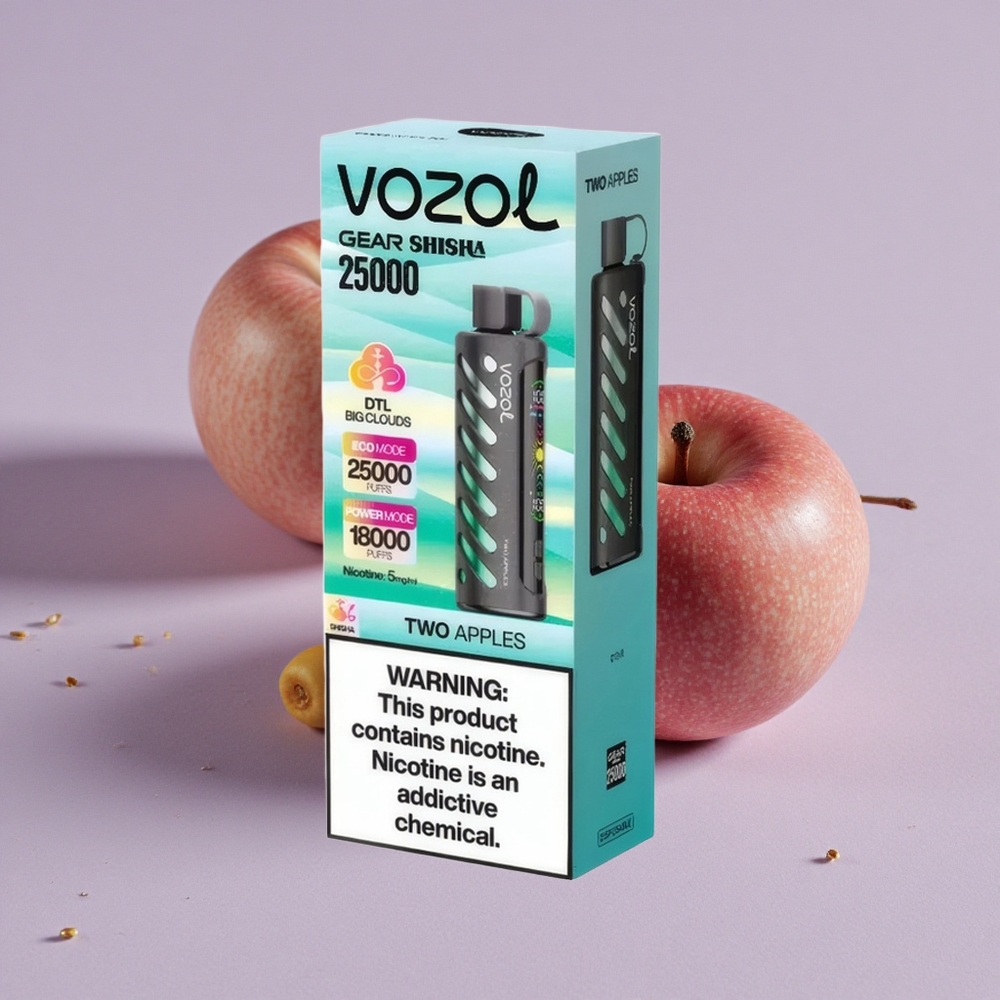 Két Alma VOZOL Gear Shisha 25000 Puffs Eldobható E-cigaretta 1000mAh, 5mg/ml Nikotin