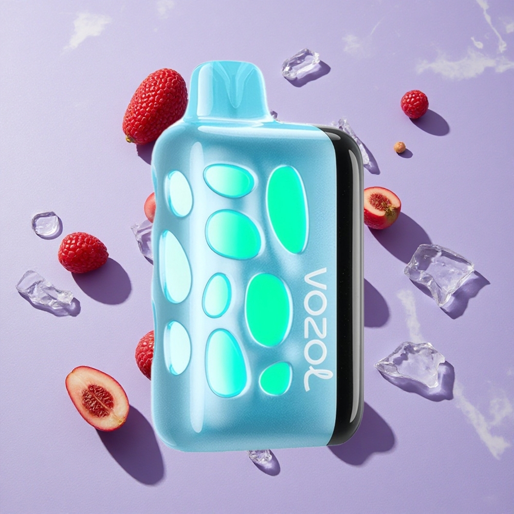 Kék Málna Jég VOZOL RAVE 40000 Eldobható E-cigaretta 270 fokos Vibráló Fény Design 1000mAh Akkumulátor Kapacitás