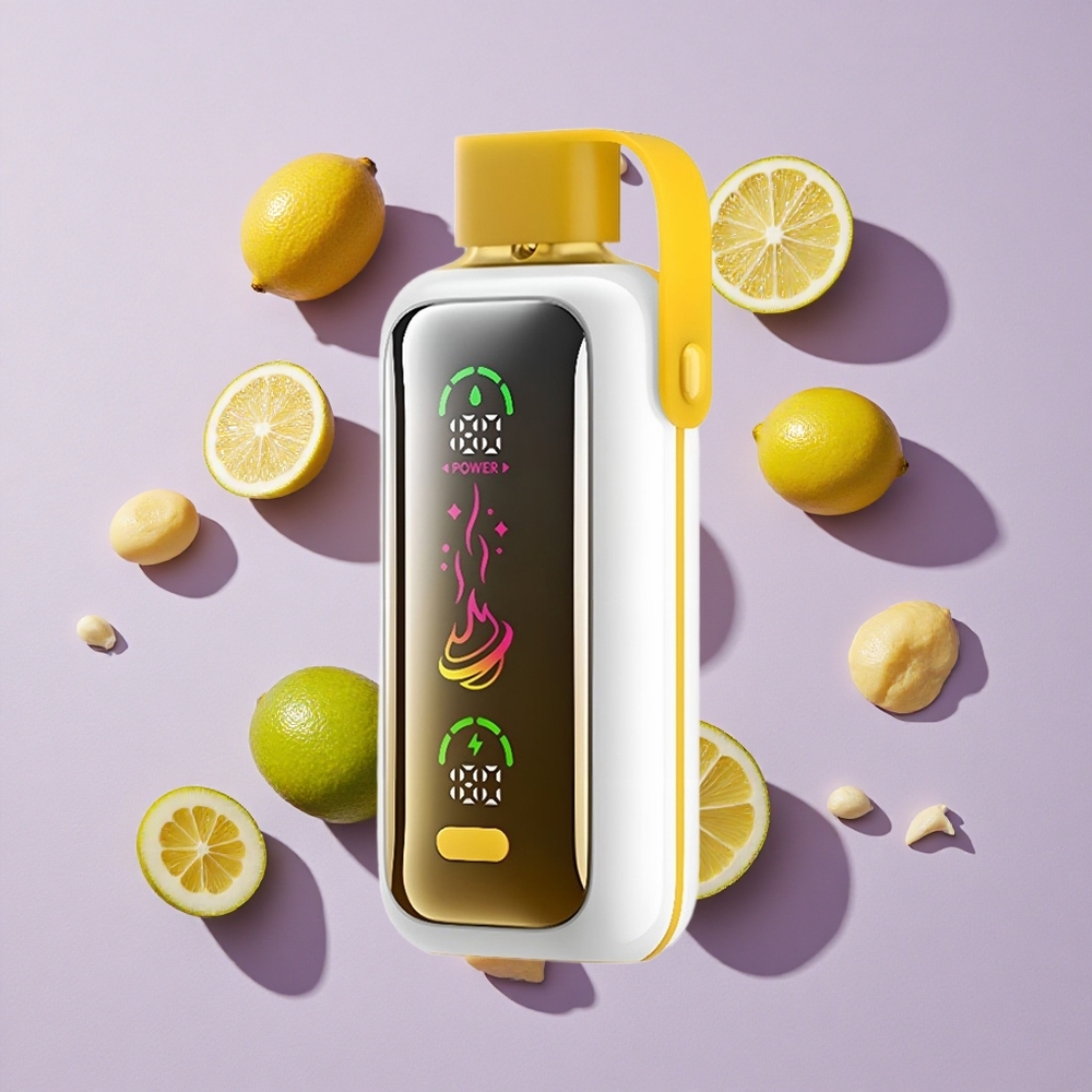 Citrom-Lime VOZOL Star 20000 Puffs eldobható e-cigaretta, 2,2" HD tükröző kijelző, Dupla háló mód, 650mAh akkumulátor